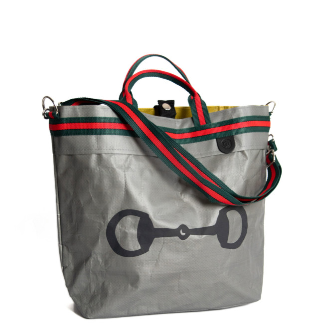 BORSA MANIFATTURE PICO - STRIPES GRIGIO STAFFA NERA