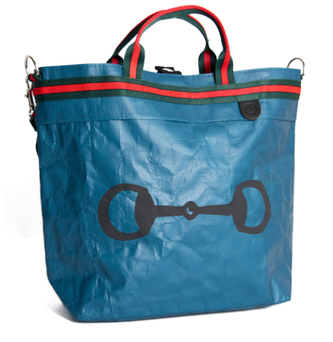 BORSA MANIFATTURE PICO - STRIPES BLUE AVIO STAFFA NERA