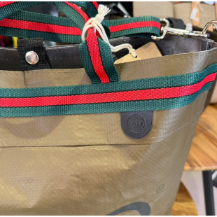 BORSA MANIFATTURE PICO - STRIPES FANGO STAFFA NERA