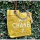 BORSA MANIFATTURE PICO - CHANEL GIALLO OCRA SCRITTA BIANCA