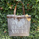 BORSA MANIFATTURE PICO - KELLY GRIGIA SCRITTA BIANCA