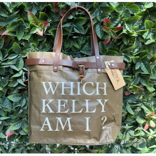BORSA MANIFATTURE PICO - KELLY FANGO SCRITTA BIANCA
