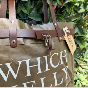 BORSA MANIFATTURE PICO - KELLY FANGO SCRITTA BIANCA