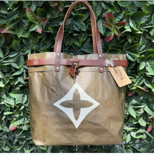 BORSA MANIFATTURE PICO - GEORGE FANGO SCRITTA BIANCA