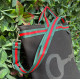 BORSA MANIFATTURE PICO - STRIPES CANVAS NERA SCRITTA NERA