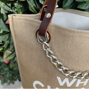 BORSA MANIFATTURE PICO - CHANEL CANVAS NEUTRO