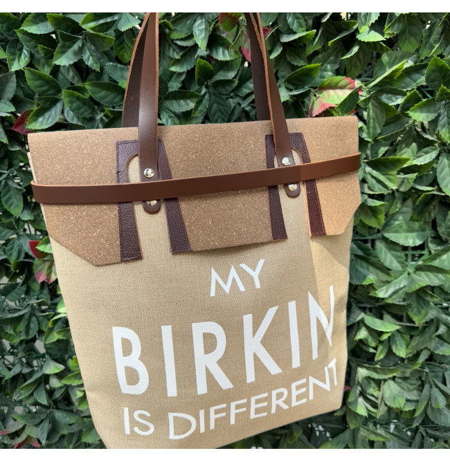 BORSA MANIFATTURE PICO - BIRKIN CANVAS NEUTRO