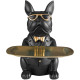SCULTURA BULLDOG SEDUTO PORTA OGGETTI NERO