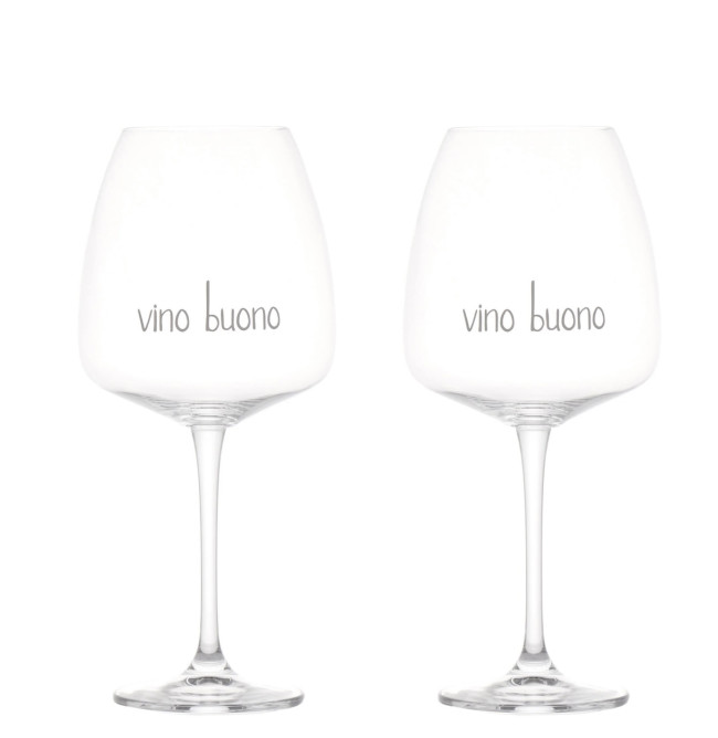 COPPIA CALICI "VINO BUONO" 77CL