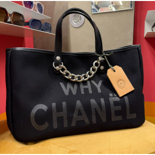 BORSA MANIFATTURE PICO - BAGUETTE CANVAS CHANEL NERA