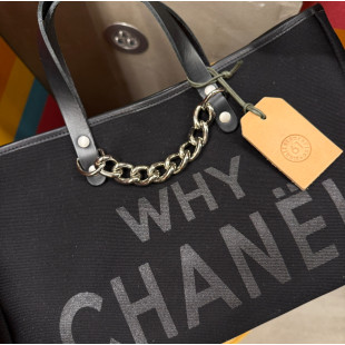 BORSA MANIFATTURE PICO - BAGUETTE CANVAS CHANEL NERA