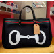 BORSA MANIFATTURE PICO - BAGUETTE CANVAS STRIPES NERA