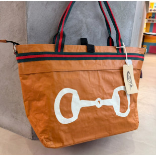 BORSA MANIFATTURE PICO - XXL STRIPES ARANCIONE