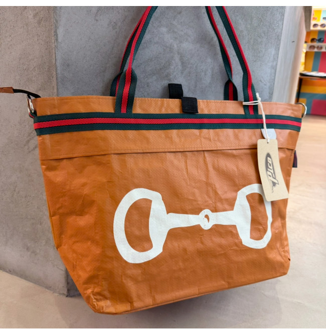 BORSA MANIFATTURE PICO - XXL STRIPES ARANCIONE