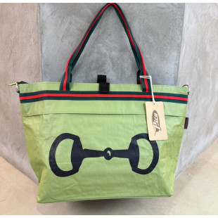 BORSA MANIFATTURE PICO - XXL STRIPES VERDE
