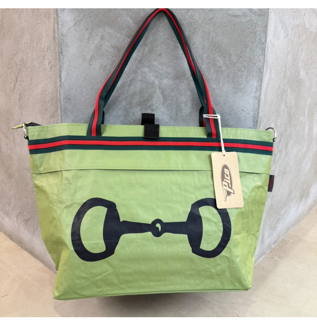 BORSA MANIFATTURE PICO - XXL STRIPES VERDE