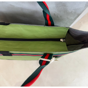 BORSA MANIFATTURE PICO - XXL STRIPES VERDE