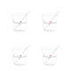 SET 4 TAZZINE &quot;CI VUOLE UN CAFFE&#039;&quot; DECORO BIANCO