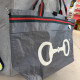 BORSA MANIFATTURE PICO - XXL STRIPES GRIGIA