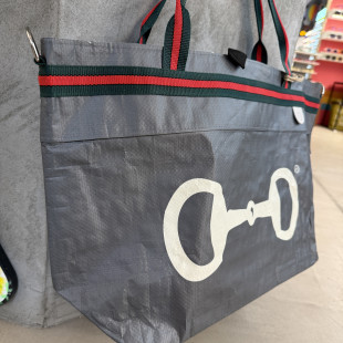 BORSA MANIFATTURE PICO - XXL STRIPES GRIGIA