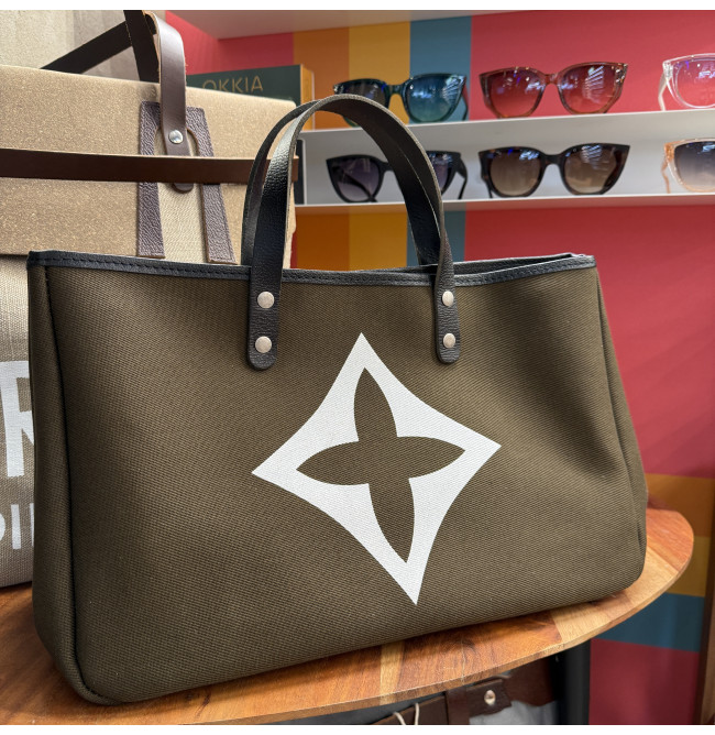 BORSA MANIFATTURE PICO - BAGUETTE CANVAS GEORGE VERDE MILITARE