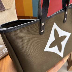 BORSA MANIFATTURE PICO - BAGUETTE CANVAS GEORGE VERDE MILITARE