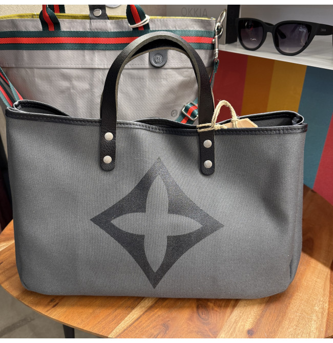 BORSA MANIFATTURE PICO - BAGUETTE CANVAS GEORGE GRIGIA