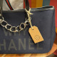 BORSA MANIFATTURE PICO - BAGUETTE CANVAS CHANEL BLU NOTTE