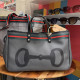 BORSA MANIFATTURE PICO - BAGUETTE CANVAS STRIPES GRIGIA