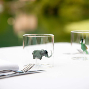 BICCHIERE DECORO ELEFANTE