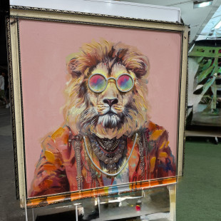 QUADRO LED MONKEY LION 80X80