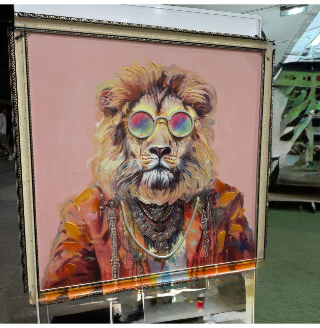 QUADRO LED MONKEY LION 80X80
