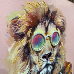 QUADRO LED MONKEY LION 80X80