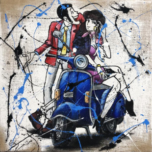 QUADRO LUPIN VESPA - 80X80CM