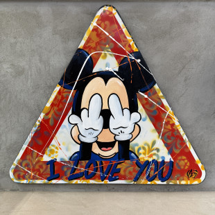 CARTELLO STRADALE - TOPOLINO I LOVE YOU