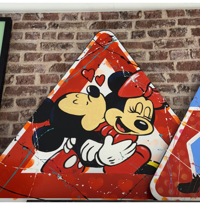 CARTELLO STRADALE - MINNIE E TOPOLINO
