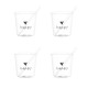 SET 4 TAZZINE &quot;HAPPY&quot; DECORO NERO