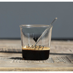 SET 4 TAZZINE "HAPPY" DECORO NERO