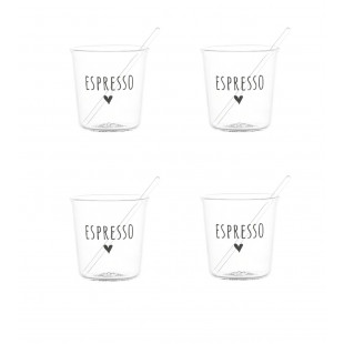 SET 4 TAZZINE "ESPRESSO" DECORO NERO