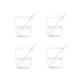 SET 4 TAZZINE &quot;CAFFETTINO&quot; DECORO BIANCO