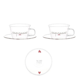 SET DUE TAZZINE "ESPRESSO" CUORI ROSSI