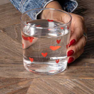 BICCHIERE "TAPPEZZERIA DI CUORI ROSSO"