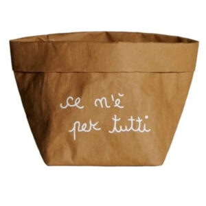 CONTENITORE IN CELLULOSA "CE N'E' PER TUTTI" 15x15 AVANA