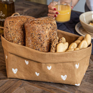 CONTENITORE IN CELLULOSA "TAPPEZZERIA CUORI" 24x12 AVANA