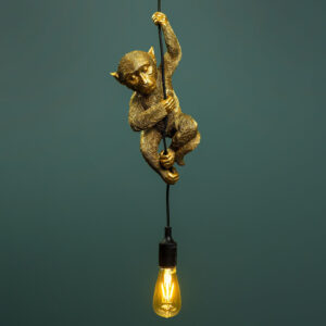 LAMPADA A SOSPENSIONE CHIP SCIMMIA ORO ANTICO