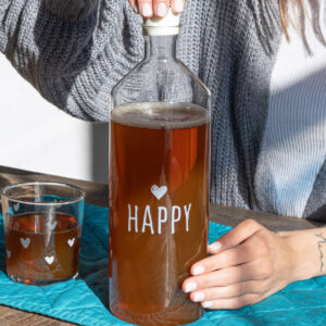 BOTTIGLIA IN VETRO "HAPPY"