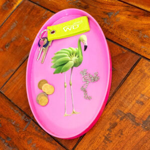 VASSOIO SVUOTATASCHE MYKONOS OVALE - FENICOTTERO