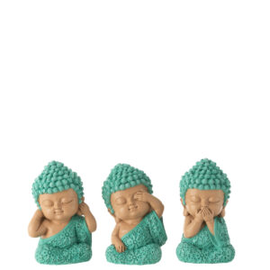 SET 3 MONACI NON VEDO-NON SENTO-NON PARLO AZZURRO