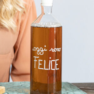BOTTIGLIA IN VETRO "OGGI SONO FELICE"