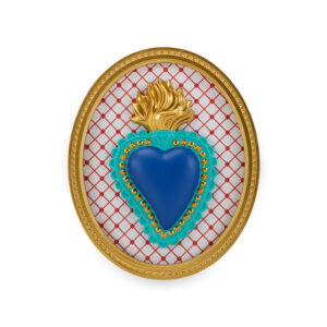 CORNICE DECORATIVA OVALE CUORE E ROMBI BIANCHI